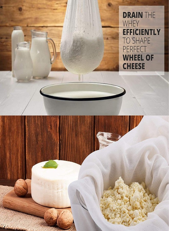 SQINELLI Muslin Cloth, Cheesecloth, Grade 90, 2 Meter, Reusable, 100% Unbleached Cotton Fabric, Ultra Fine Cheese Cloth for Cooking - Nut Milk Bag, Strainer, Filter - Image 3